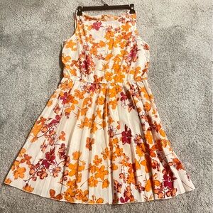 Charming Charlie Vibrant Orange and Red Spring Floral Dress Size L